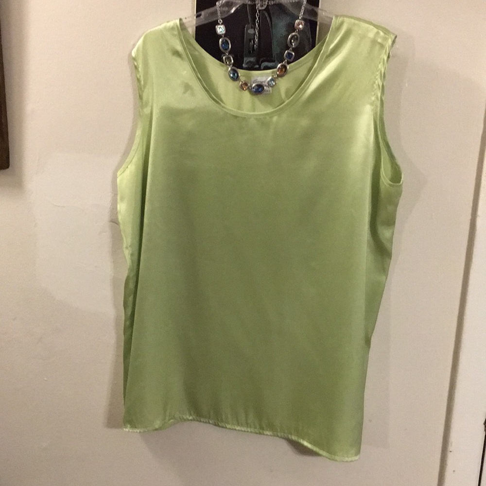 Giorgio Fiorlini Pistachio Green Shiny Tank Top - Picture 1 of 9